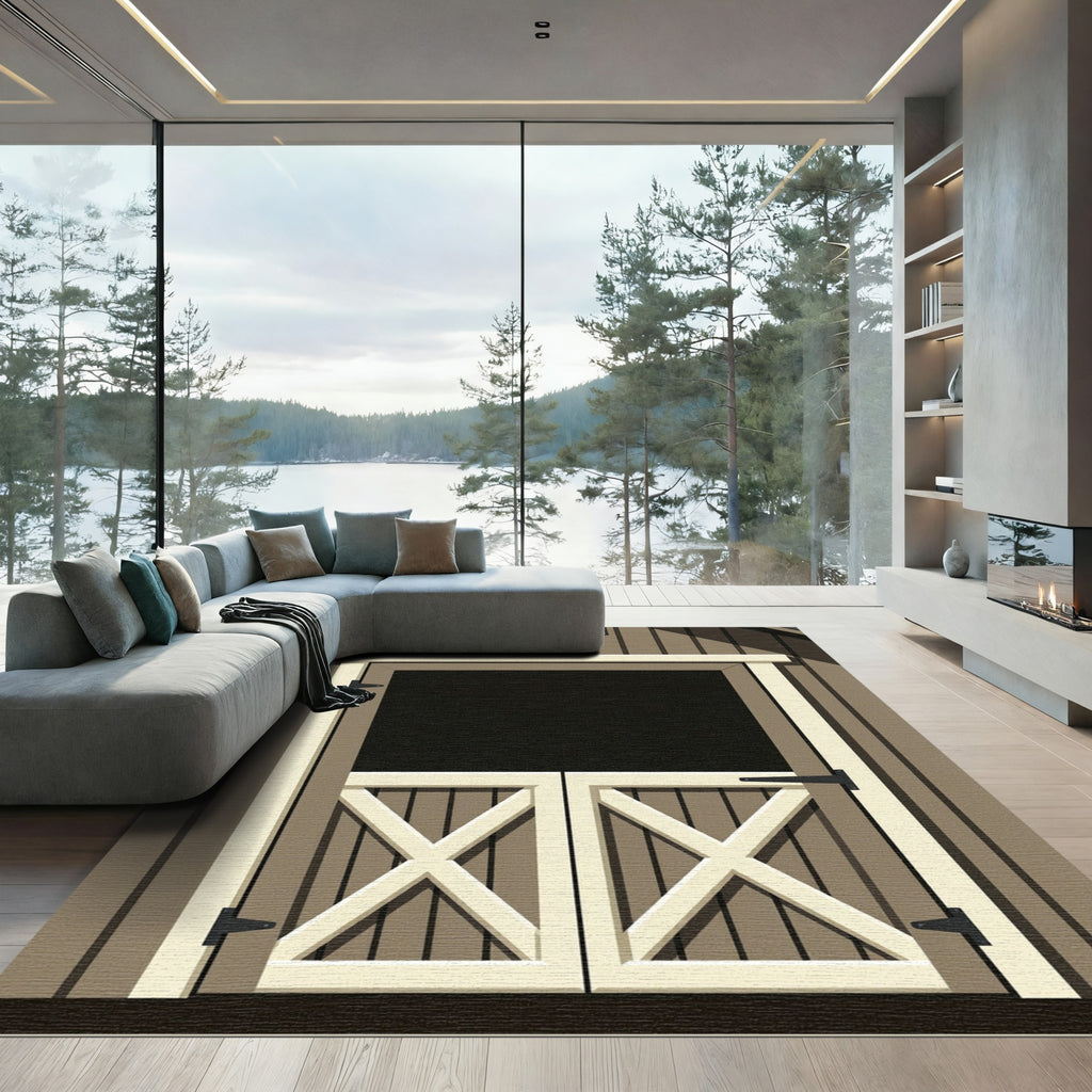 Farmhouse X Brace Double Doors Rug