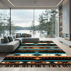 Navajo Inspired Geometric Diamond Stripe Rug