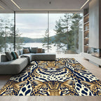 Bold Leopard Spots Wildlife Collage Rug
