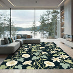 Art Nouveau Cream Floral Vine Wallpaper Rug