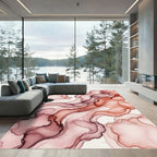 Terracotta Swirl Fluid Abstract Rug
