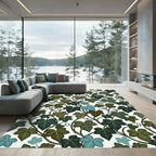 Botanical Green Ivy Leaf Trailing Vine Rug