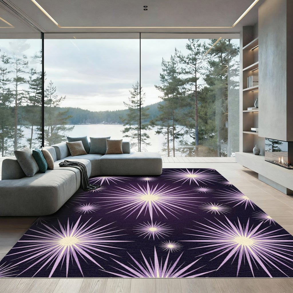 Purple Starburst Bursting Radiance Rug