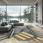 Gray Rustic Farm Crossbuck Fence Rug