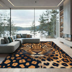 Intense Leopard spots Brown Black Rug