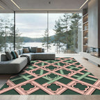 Sage and Rose Trellis Clover Lattice Rug