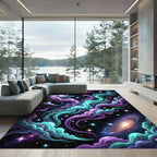 Cosmic Nebula Swirl Galaxy Area Rug