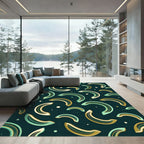 Chic Teal Gold Arches Scattered Rug
