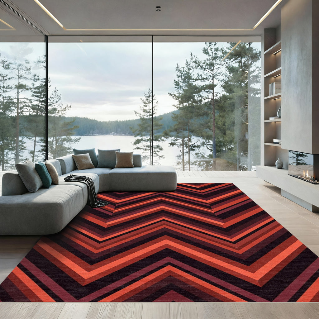 Autumn Hues Chevron Stripes Rug