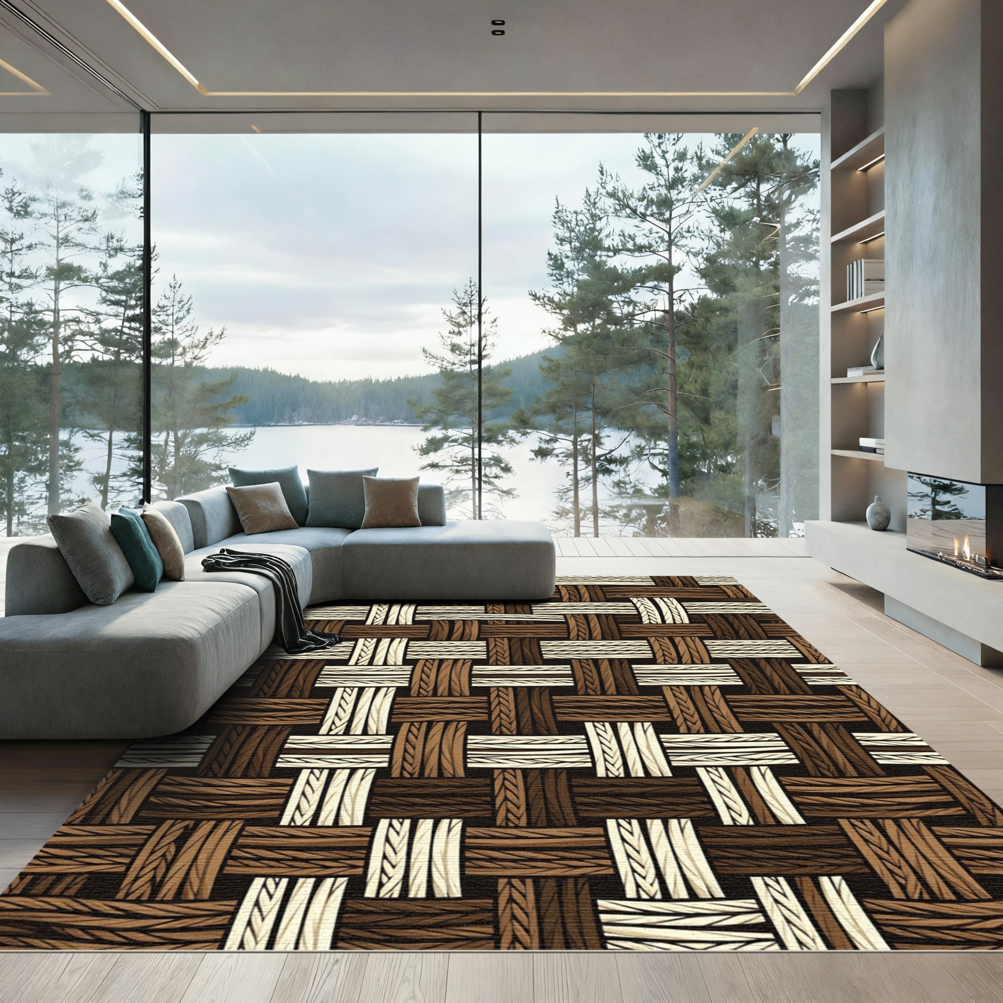 Woven Texture Earth Tones Rug