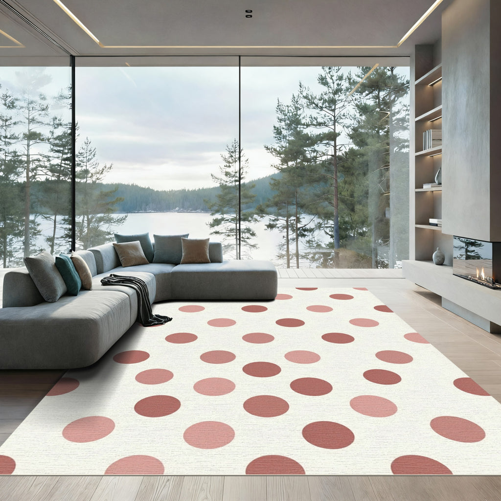 Rose Gold Dot Cluster Soft Background Rug