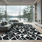 Monochromatic Abstract Triangle Collage Rug