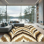 Earthy Chevron Stripe Zigzag Rug