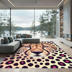 Vibrant Cheetah Face Animal Gem Spot Rug