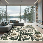 Botanical Cream and Sage Floral Vine Rug