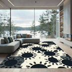 Abstract Midnight Gear Solar System Rug