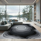 Monochromatic Gradient Layered Rings Rug