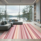 Blush Pink Striped Texture Lines Rug