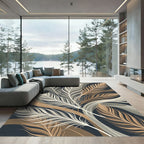 Feather Swirl Abstract Neutral Tone Rug