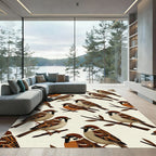 Charming Sparrows on Rustic Branches Rug