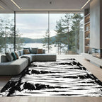 Monochromatic Abstract Birch Bark Texture Rug