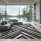 Modern Gray Intersecting Lines Rug