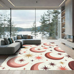 Retro Celestial Moon Star Ensemble Rug