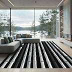 Monochrome Vertical Columns Repeating Rug