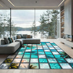 Tropical Palm Beach Ocean Collection Rug