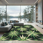 Mid-Century Modern Sage Starburst Geometric Rug