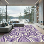 Lavender Paisley With Subtle Swirls Ornament Rug