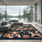 Celestial Bulldog and Moonlit Starry Sky Rug