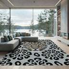 Gray Leopard Spots Animal Print Rug