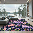 Whimsical Pastel Unicorn Floral Meadow Rug