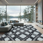 Gray Interwoven Lattice Rug