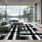Monochromatic Intersection Grid Plaid Rug