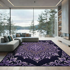Amethyst Floral Mandalas Swirls Rug