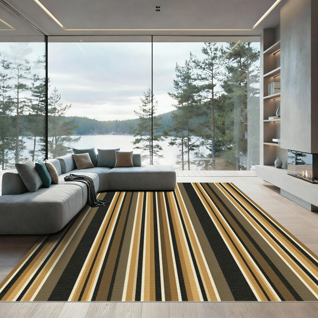 Earthly Tone Vertical Stripe Rug