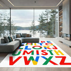 Bold Primary Color Alphabet Blocks Rug