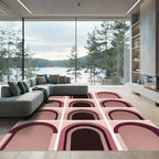 Modern Pink Archway Layers Rug