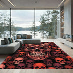 Gothic Crimson Skull Mosaic Rug