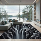 Monochromatic Crystal Waterfall Cliffs Rug
