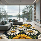Elegant Sunlit Daisy Meadow Floral Rug