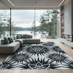 Monochromatic Atom Starburst Spiky Rug
