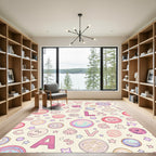 Pastel Alphabet Galaxy Star Composition Rug