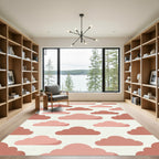 Dusty Rose Minimalist Cloudscape Area Rug