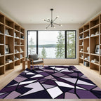 Purple Geometric Fragment Abstract Rug