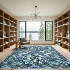 Blue Rose Trellis Botanical Garden Rug