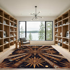 Golden Sunburst Starburst Ethnic Geometric Rug