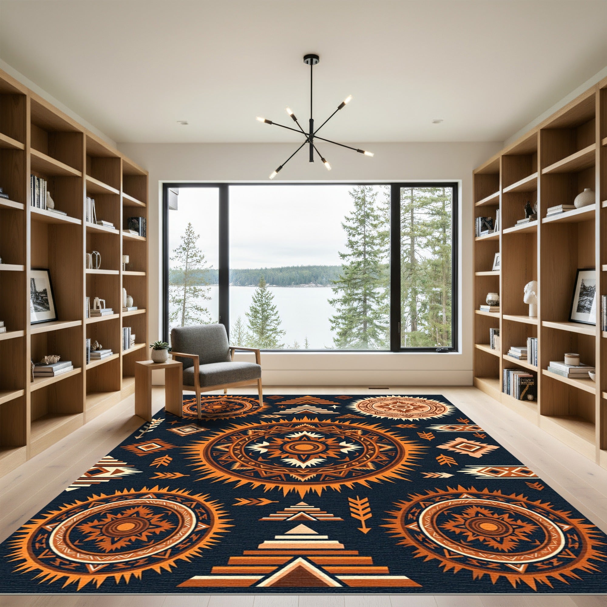 Celestial Sun Aztec Adobe Ornate Rug